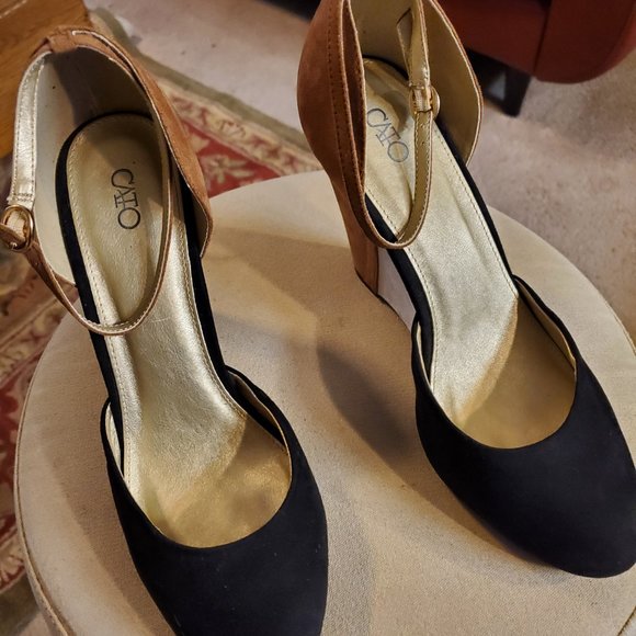 Colorblock anklestrap wedge shoes - Picture 8 of 8